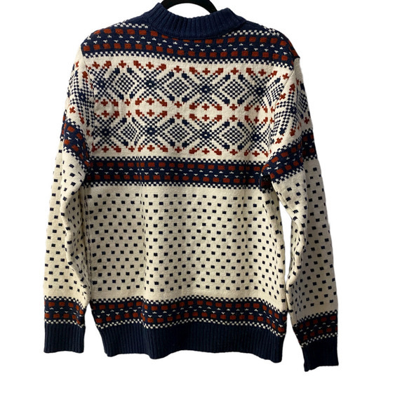 Vintage Lord Jeff Winter Nordic Fisherman Knit Sweater Navy white Large - Picture 4 of 6